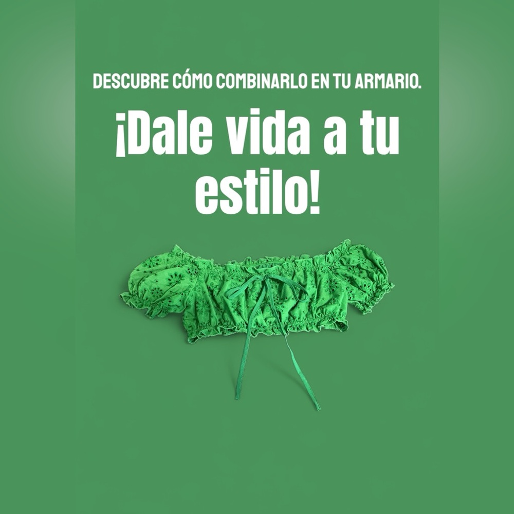 SHEIN Vibrant Green Eyelet Crop Top